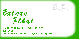 balazs plhal business card
